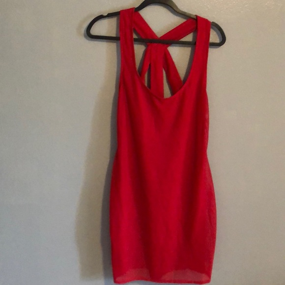 CROSSBACK BCBG MINI DRESS RACERBACK BODYCON - Picture 4 of 8